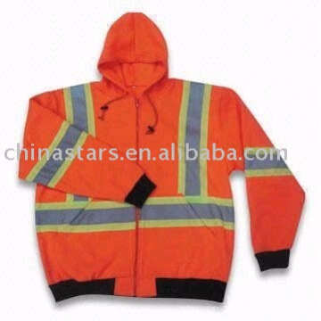 Orange 100% Polyester Reflektierende Sicherheitsjacke